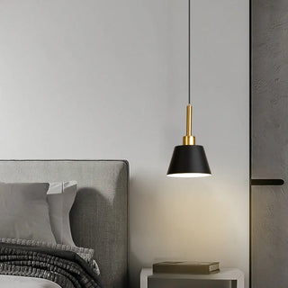 ZOWALA - Modern Angular Black and White Cone Pendant Light Image - 2