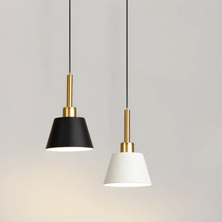 ZOWALA - Modern Angular Black and White Cone Pendant Light Image - 4