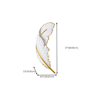 Elegant Gold and White Feather Design Wall Sconce Zawala #size
