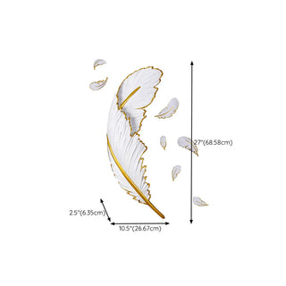 Elegant Gold and White Feather Design Wall Sconce Zawala Image - 20