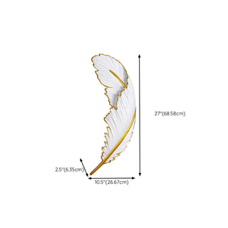 Elegant Gold and White Feather Design Wall Sconce Zawala Image - 21
