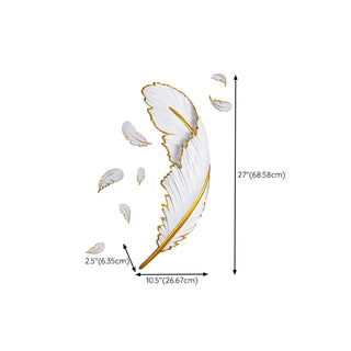 Elegant Gold and White Feather Design Wall Sconce Zawala Image - 22