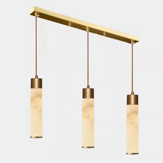 ZOWALA - Modern Bedroom Marble Stone Cylinder Pendant Light Image - 10
