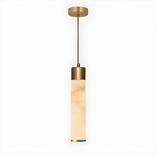 ZOWALA - Modern Bedroom Marble Stone Cylinder Pendant Light Image - 7