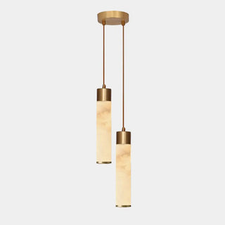 ZOWALA - Modern Bedroom Marble Stone Cylinder Pendant Light Image - 8