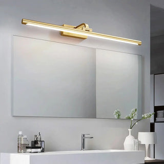 Adjustable Golden Linear Bathroom Vanity Mirror Light Zawala Image - 3