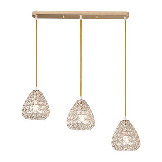 ZOWALA - 3-Light Modern Crystal Cone Adjustable Island Light Image - 10