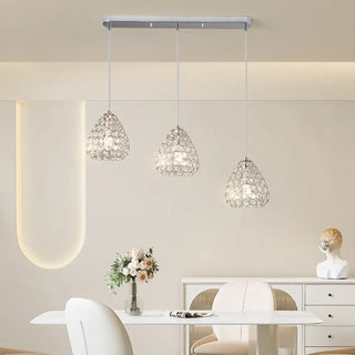 ZOWALA - 3-Light Modern Crystal Cone Adjustable Island Light Image - 2