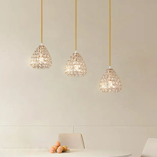 ZOWALA - 3-Light Modern Crystal Cone Adjustable Island Light Image - 3