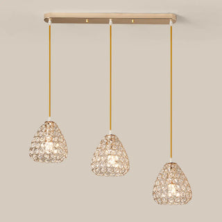 ZOWALA - 3-Light Modern Crystal Cone Adjustable Island Light Image - 4