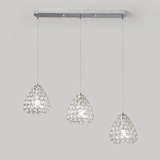 ZOWALA - 3-Light Modern Crystal Cone Adjustable Island Light Image - 5