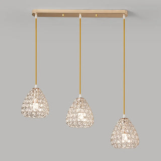 ZOWALA - 3-Light Modern Crystal Cone Adjustable Island Light Image - 6