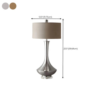 Modern Drum Fabric Shade Metal Vase Base Table Lamp Zawala #size