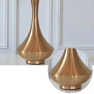 Modern Drum Fabric Shade Metal Vase Base Table Lamp Zawala Image - 8