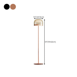 ZOWALA - Modern Chrome Clear Glass Dome LED Bulb Floor Lamp #size