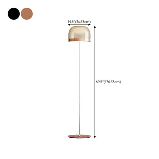 ZOWALA - Modern Chrome Clear Glass Dome LED Bulb Floor Lamp Image - 13
