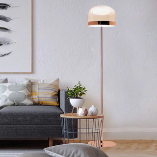 ZOWALA - Modern Chrome Clear Glass Dome LED Bulb Floor Lamp Image - 7