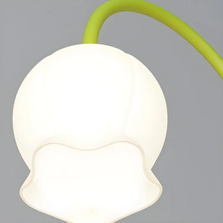 3-Light Green Floral Glass Contemporary Floor Lamp Zawala Image - 10