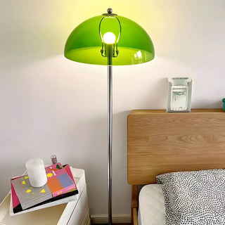 ZOWALA - Modern Green Acrylic Dome Chrome Floor Lamp Image - 12