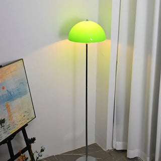 ZOWALA - Modern Green Acrylic Dome Chrome Floor Lamp Image - 13