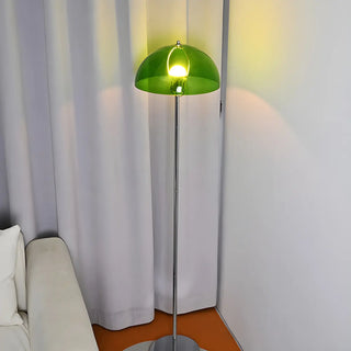 ZOWALA - Modern Green Acrylic Dome Chrome Floor Lamp Image - 14