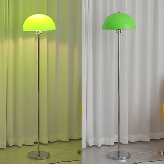ZOWALA - Modern Green Acrylic Dome Chrome Floor Lamp Image - 17
