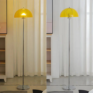 ZOWALA - Modern Green Acrylic Dome Chrome Floor Lamp Image - 18