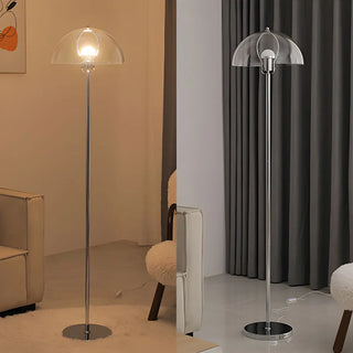ZOWALA - Modern Green Acrylic Dome Chrome Floor Lamp Image - 20