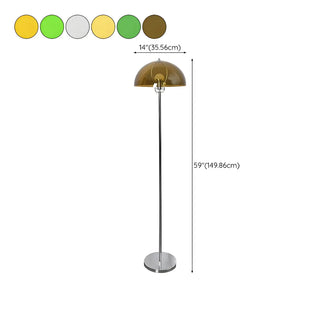 ZOWALA - Modern Green Acrylic Dome Chrome Floor Lamp #size