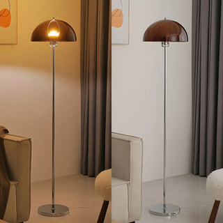 ZOWALA - Modern Green Acrylic Dome Chrome Floor Lamp Image - 3