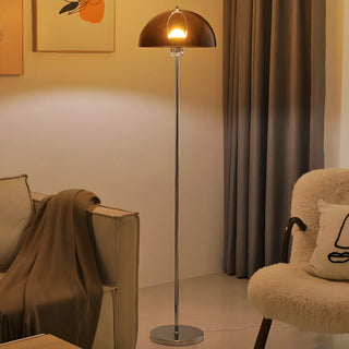 ZOWALA - Modern Green Acrylic Dome Chrome Floor Lamp Image - 5
