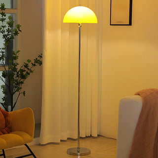 ZOWALA - Modern Green Acrylic Dome Chrome Floor Lamp Image - 6