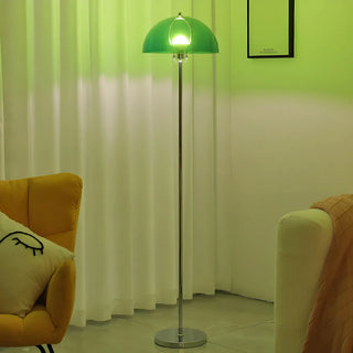 ZOWALA - Modern Green Acrylic Dome Chrome Floor Lamp Image - 7