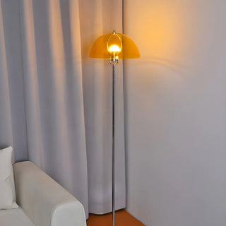 ZOWALA - Modern Green Acrylic Dome Chrome Floor Lamp Image - 8