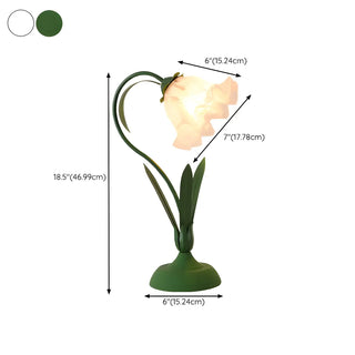 Bedroom Elegant Green Tulip Flower Glass Table Lamp Zawala #size