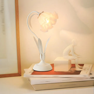 Bedroom Elegant Green Tulip Flower Glass Table Lamp Zawala Image - 4