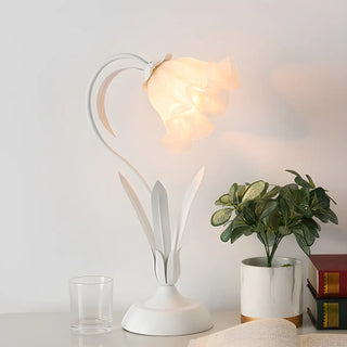 Bedroom Elegant Green Tulip Flower Glass Table Lamp Zawala Image - 8