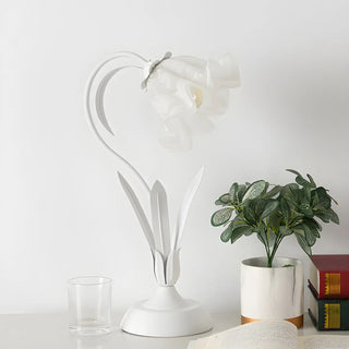 Bedroom Elegant Green Tulip Flower Glass Table Lamp Zawala Image - 9