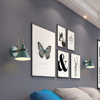 Industrial Black Cone Bedside Metal Wall Sconce Zawala Image - 1