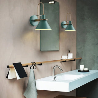 Industrial Black Cone Bedside Metal Wall Sconce Zawala Image - 6