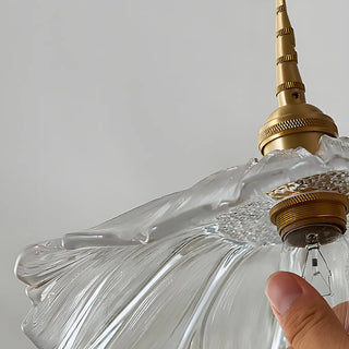 ZOWALA - Modern Transparent Glass Flower Mini Pendant Light Image - 14