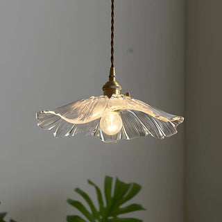 ZOWALA - Modern Transparent Glass Flower Mini Pendant Light Image - 2