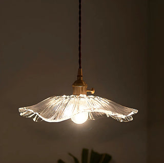 ZOWALA - Modern Transparent Glass Flower Mini Pendant Light Image - 4