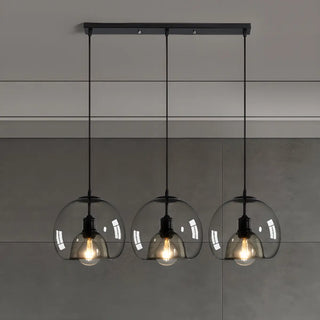 ZOWALA - Modern Grey 3-Light Glass Dome Island Light Image - 5