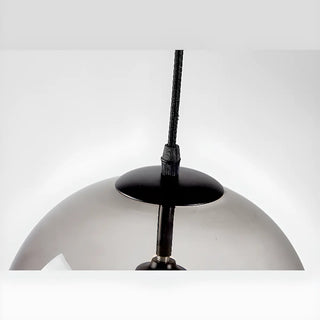 ZOWALA - Modern Grey 3-Light Glass Dome Island Light Image - 6