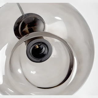 ZOWALA - Modern Grey 3-Light Glass Dome Island Light Image - 8