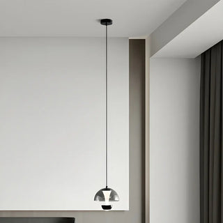 ZOWALA - Unique Dining Room Black Glass Chrome Dome Pendant Ligh Image - 3