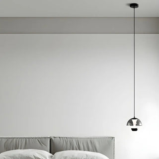 ZOWALA - Unique Dining Room Black Glass Chrome Dome Pendant Ligh Image - 4