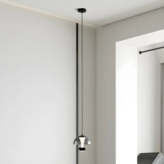 ZOWALA - Unique Dining Room Black Glass Chrome Dome Pendant Ligh Image - 5