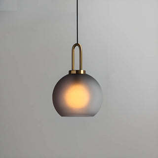 ZOWALA - Contemporary Cylinder Glass Dining Room Grey Pendant Light Image - 10